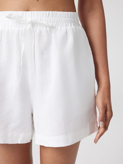 J-Luxe Classic Linen Short, White, hi-res