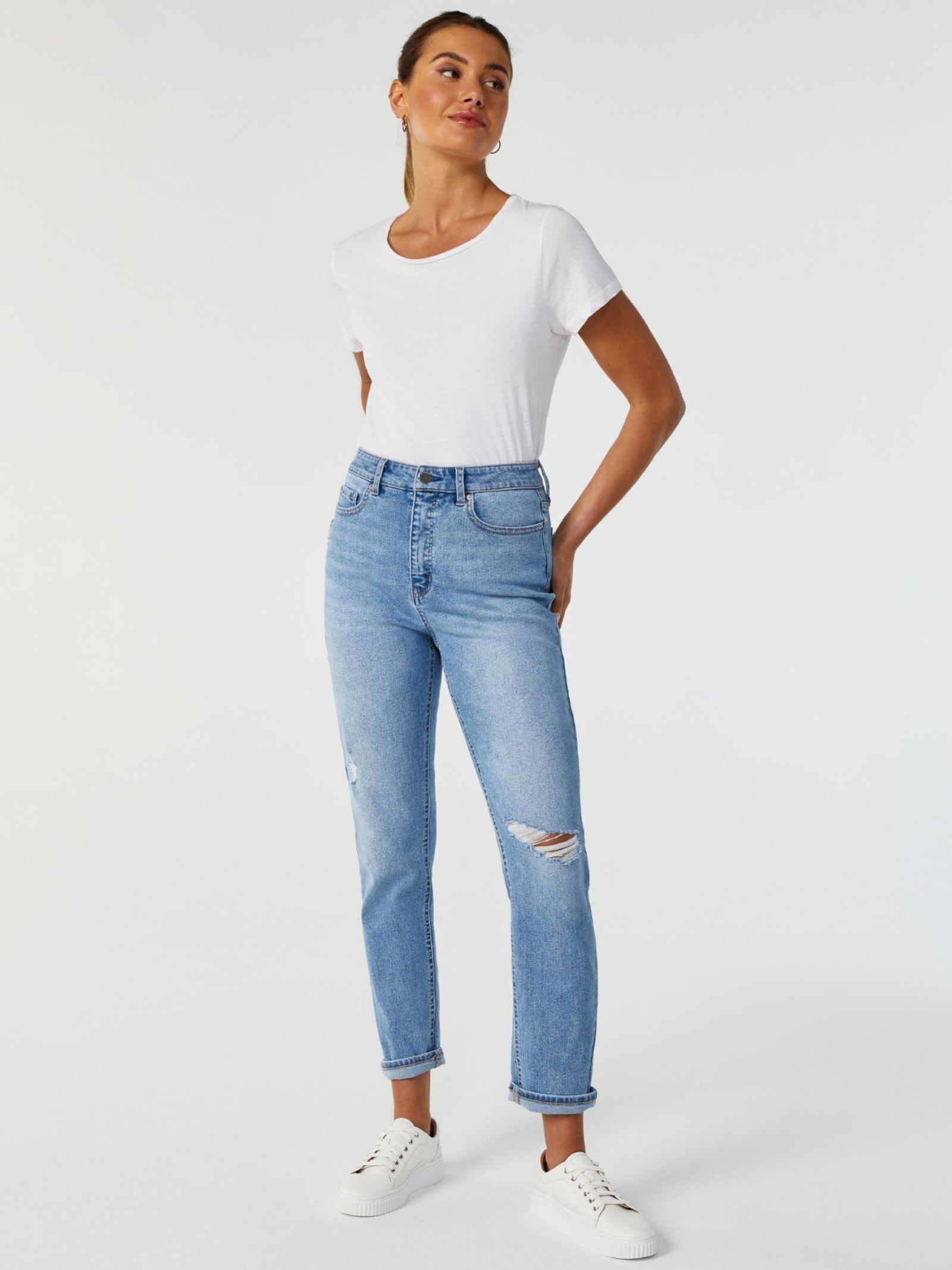 High rise sale cropped jeans