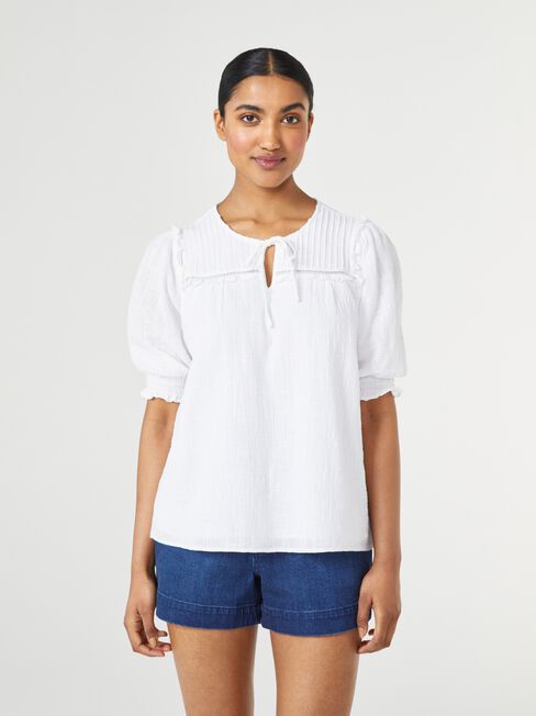 Tippi Pintuck Tie Neck Top | Jeanswest