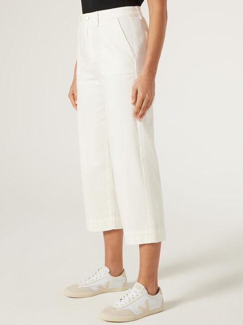 Kelsey Utility Relaxed Capri, Off White, hi-res