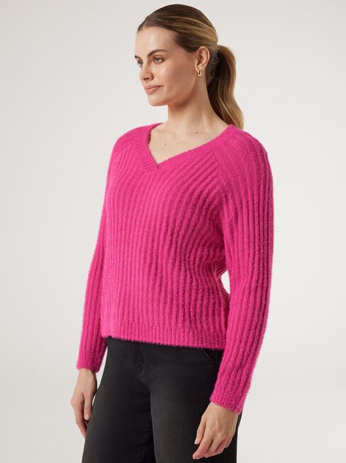 Faye Fluffy Knit, Pink Glo, hi-res