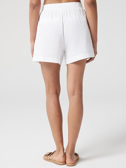 J-Luxe Classic Linen Short, White, hi-res