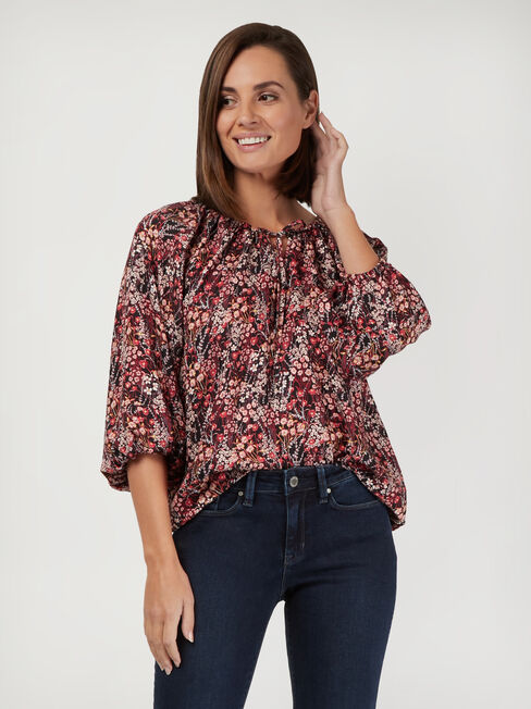 Astrid Tie Front Blouse | Jeanswest
