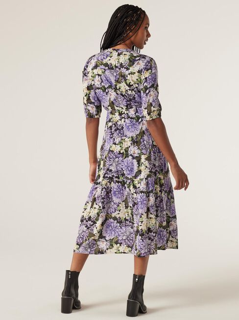 Morgan Tiered Midi Dress, Floral, hi-res
