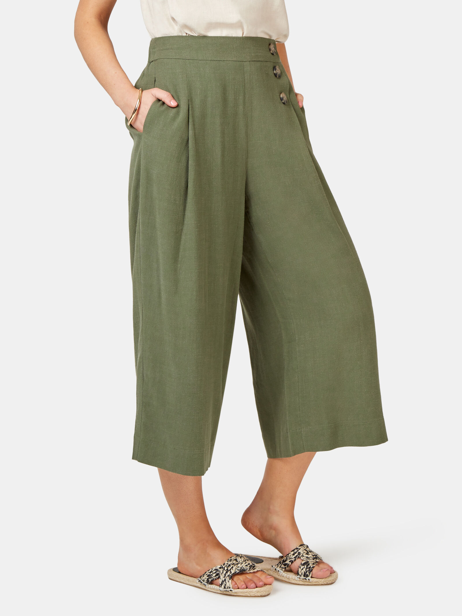 Green sale crop pants