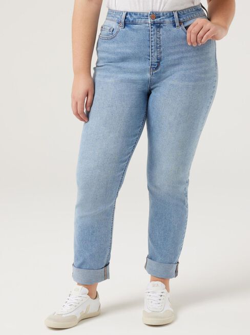 Brooke Curve Tapered Crop Jeans, Bright Blue, hi-res