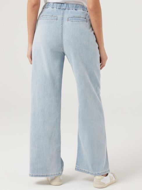 Hayley J-Luxe Split Hem Wide Leg Jeans, Light Indigo, hi-res