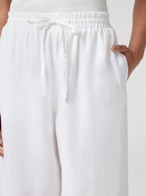 J-Luxe Classic Linen Pant, White, hi-res