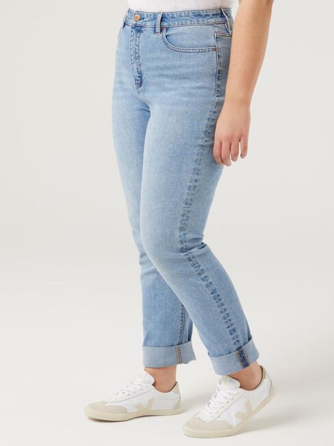 Brooke Curve Tapered Crop Jeans, Bright Blue, hi-res