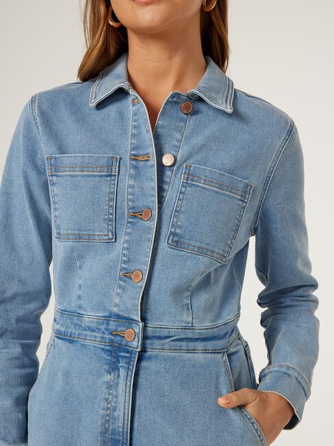 Paige Denim Dress, Blue, hi-res