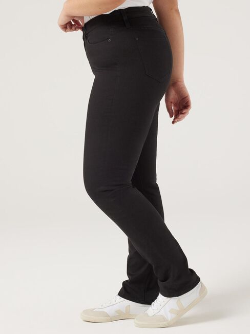 Curve Slim Straight Jeans, Black, hi-res