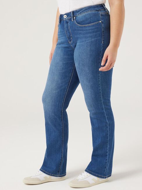 Curve Bootcut Jeans, Mid Indigo, hi-res