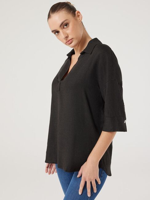 Violet Tunic Shirt, Black, hi-res