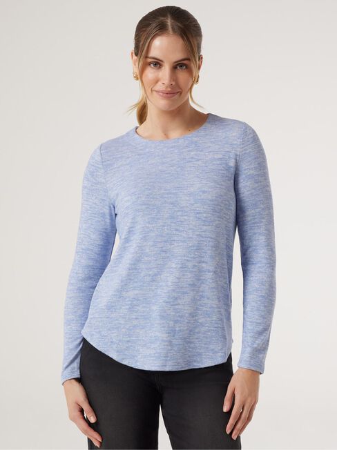 Sia Soft Touch Crew Neck Pullover, Blue, hi-res
