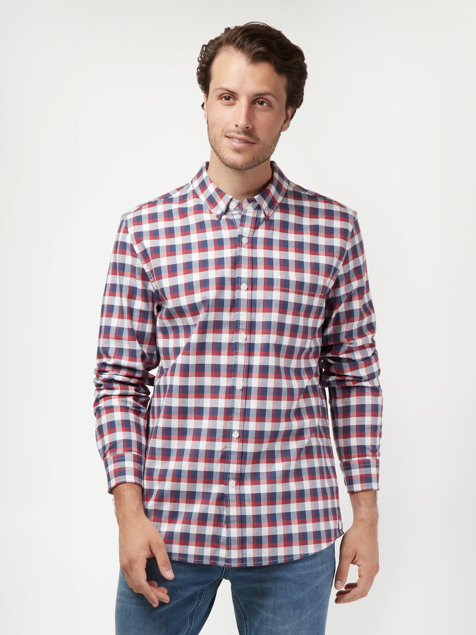 LS Corey Oxford Check Shirt | Jeanswest