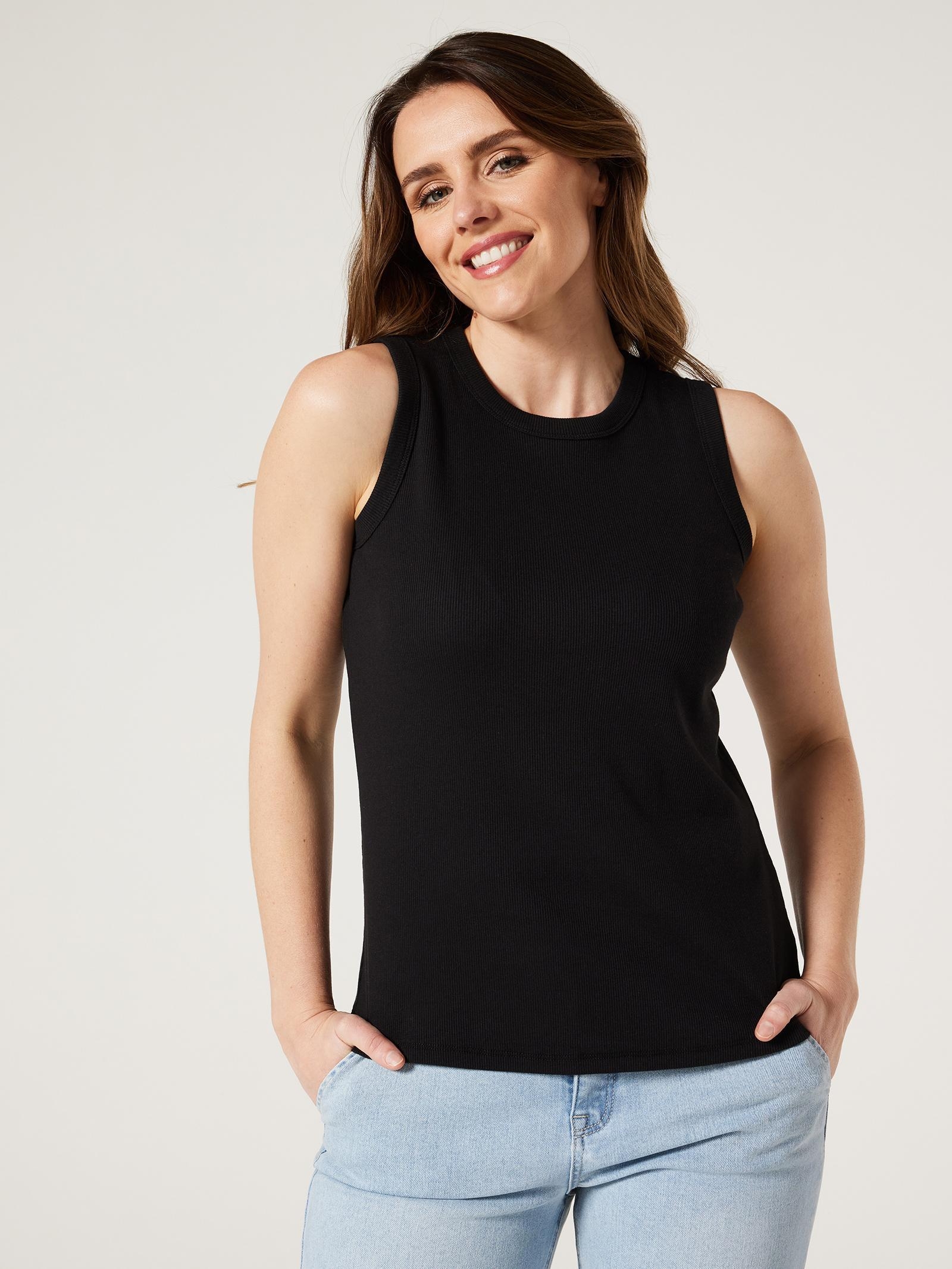 Essential Rib Scoop Tank - Black